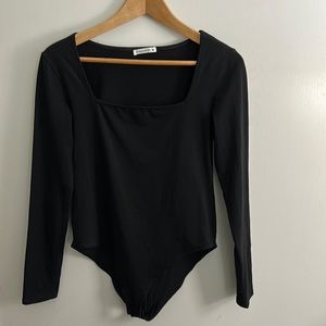 black square neck bodysuit new worn
